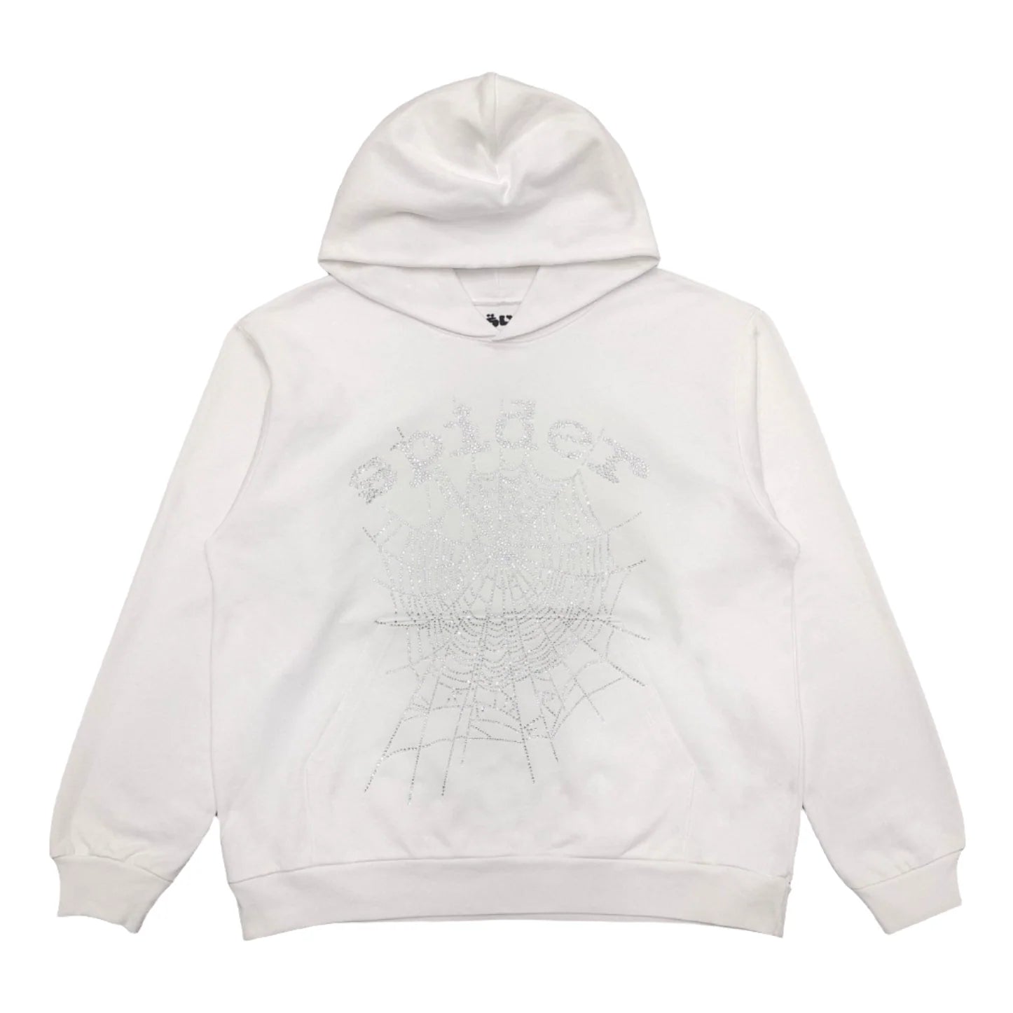 SP5DER OG RHINESTONE LOGO HOODIE WHITE Status Shipping