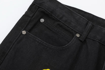 CHROME HEARTS YELLOW CROSS PATCH JEANS BLACK Status Shipping