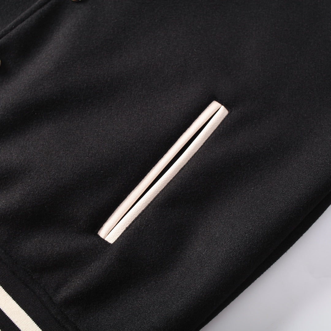 CHROME HEARTS HORSE SHOE LOGO VARSITY JACKET BLACK Status Shipping