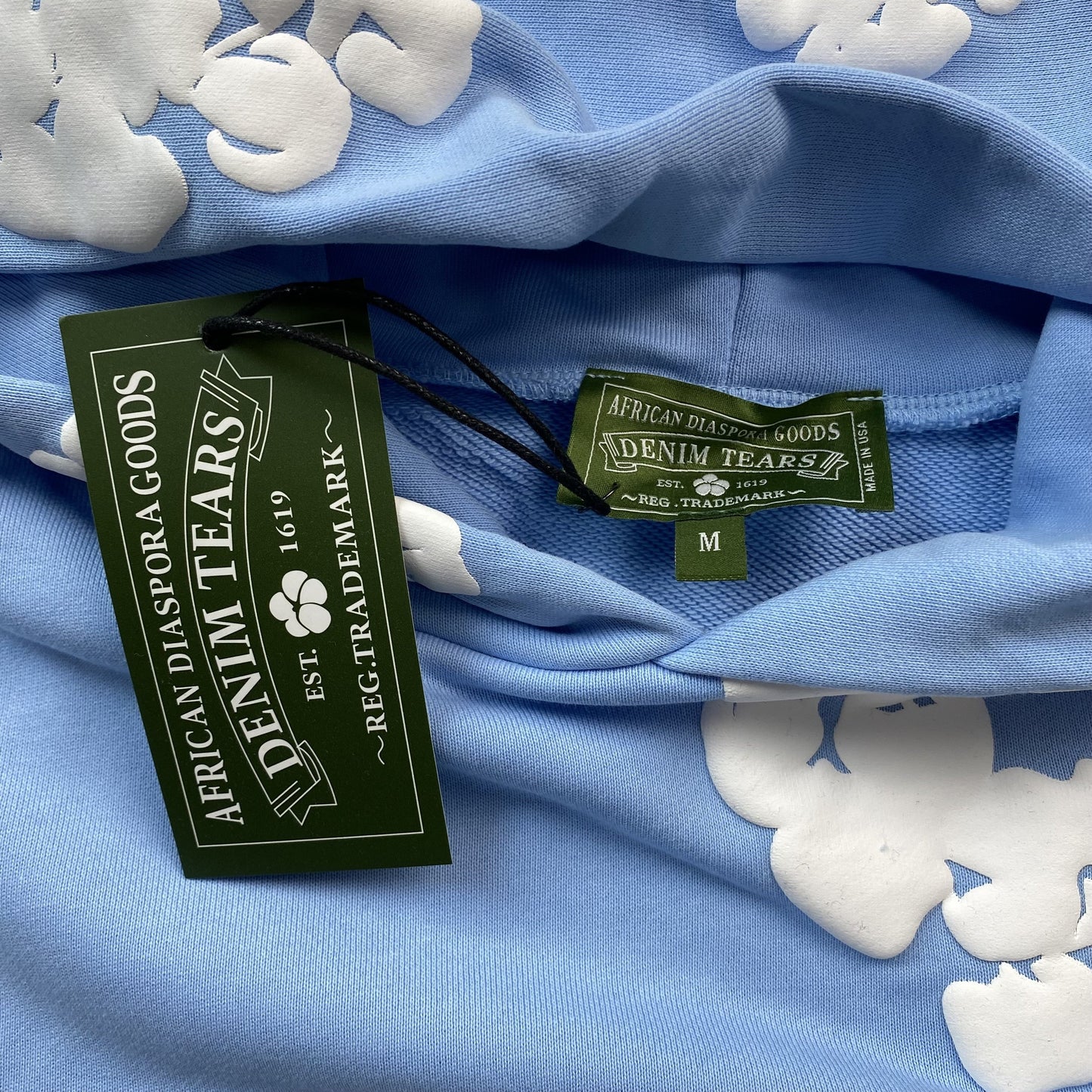 DENIM TEARS COTTON WREATH HOODIE BABY BLUE Status Shipping