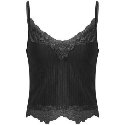 Lace Cut Y2K E-Girls Fairy Style Rib Knit Tank Top Project 01