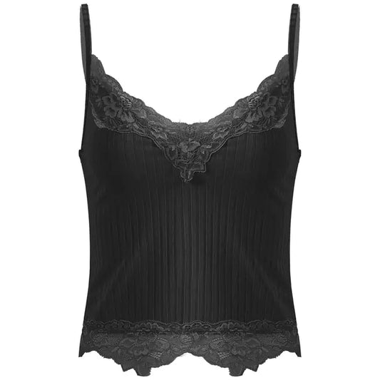 Lace Cut Y2K E-Girls Fairy Style Rib Knit Tank Top Project 01