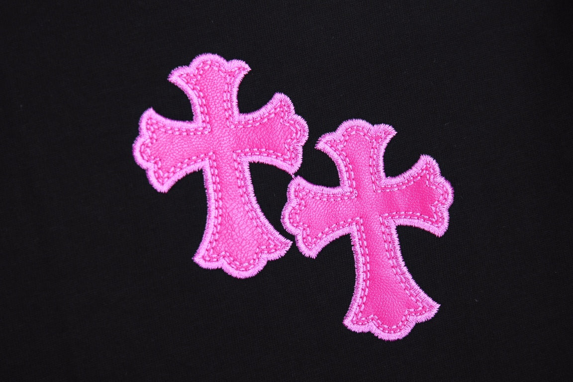 CHROME HEARTS HORSE SHOE LOGO T-SHIRT BLACK PINK Status Shipping