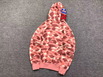 BAPE X BARBIE DOT CAMO SHARK FULL ZIP HOODIE PINK Status Shipping