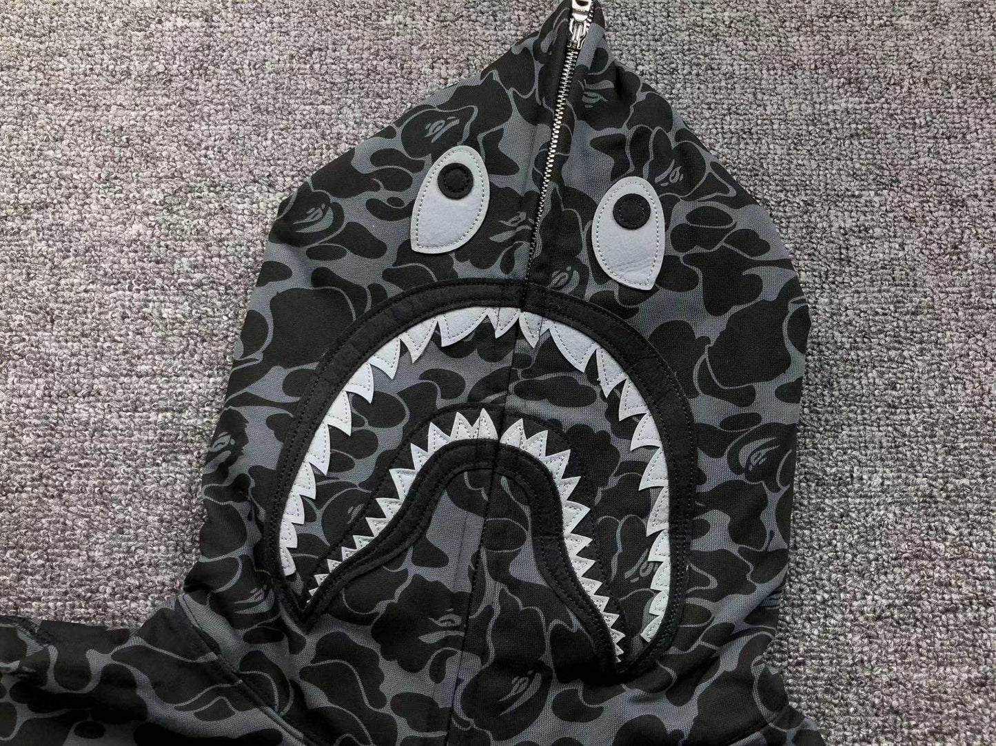 BAPE X DOVER STREET MARKET SPECIAL CAMO SHARK FULL ZIP HOODIE BLACK Status Shipping