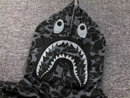 BAPE X DOVER STREET MARKET SPECIAL CAMO SHARK FULL ZIP HOODIE BLACK Status Shipping