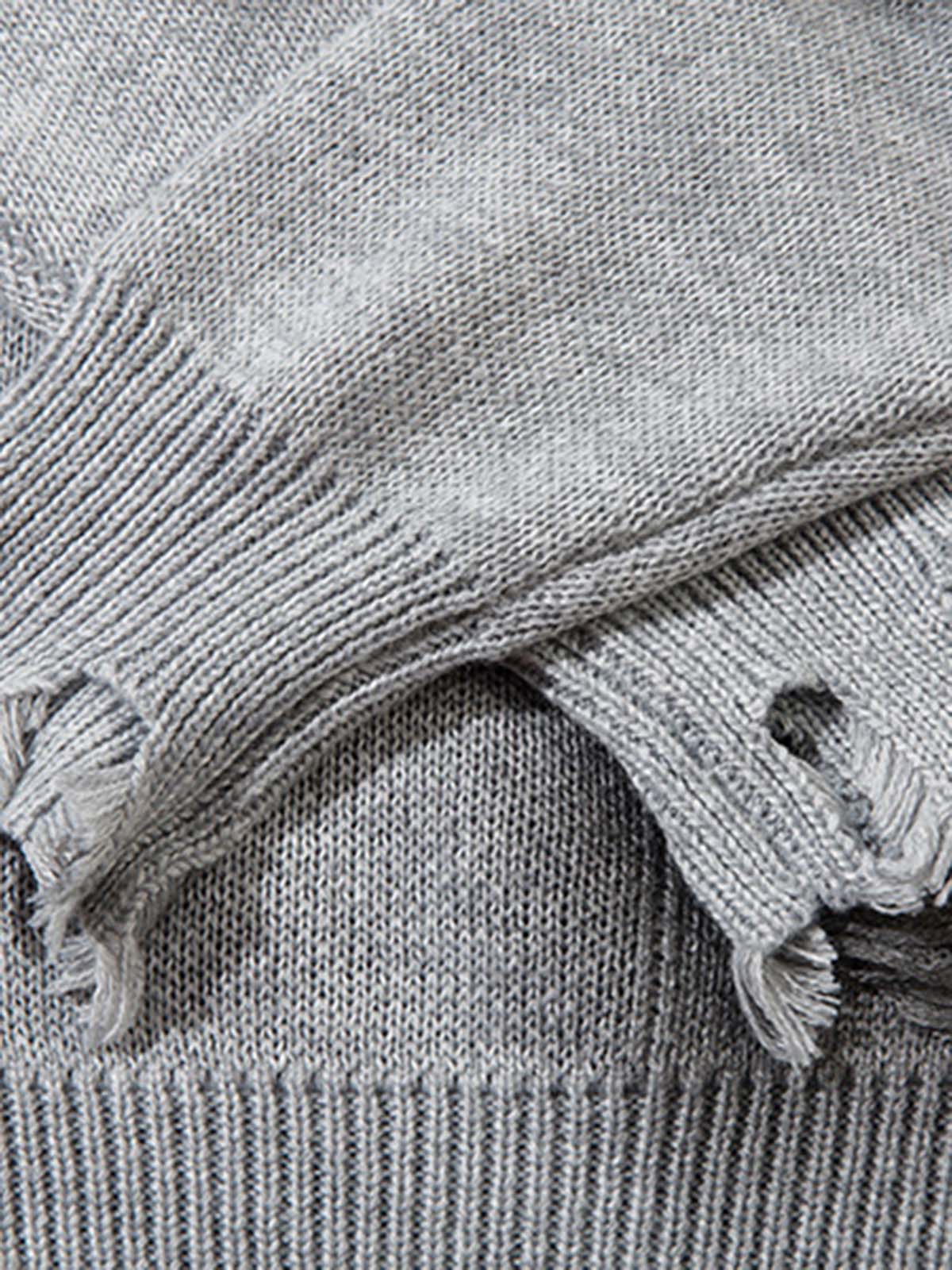 Vintage Spray-Painted Cross Hole Knit Sweater SP250915KSND