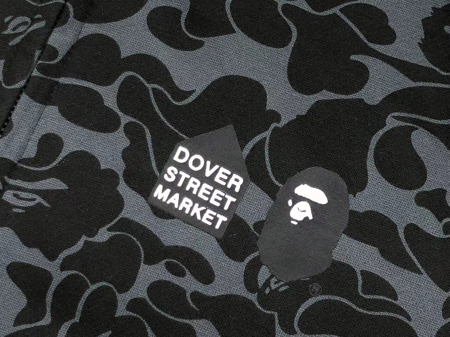 BAPE X DOVER STREET MARKET SPECIAL CAMO SHARK FULL ZIP HOODIE BLACK Status Shipping