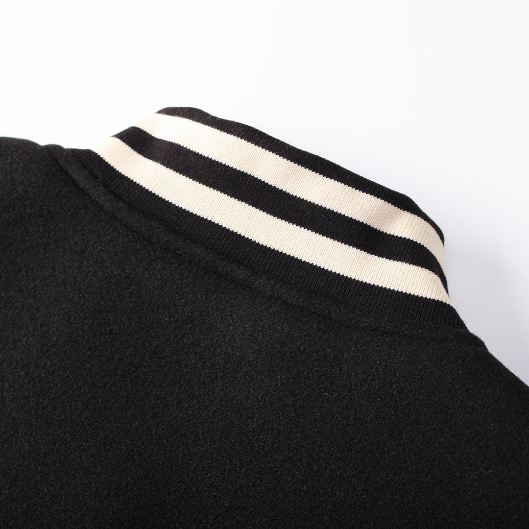 CHROME HEARTS HORSE SHOE LOGO VARSITY JACKET BLACK Status Shipping