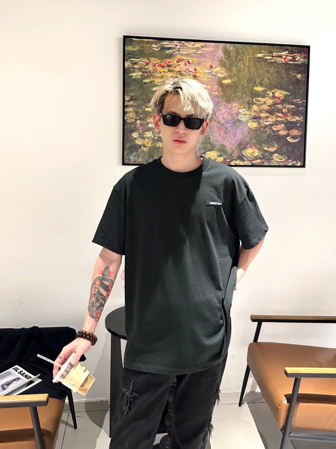 Fear of God Essentials Logo T-Shirt - Black Status Shipping