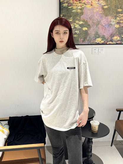 Fear of God Essentials Logo T-Shirt - Heather Grey Status Shipping