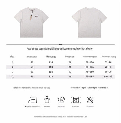 Fear of God Essentials Logo T-Shirt - Heather Grey Status Shipping