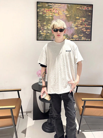 Fear of God Essentials Logo T-Shirt - Heather Grey Status Shipping