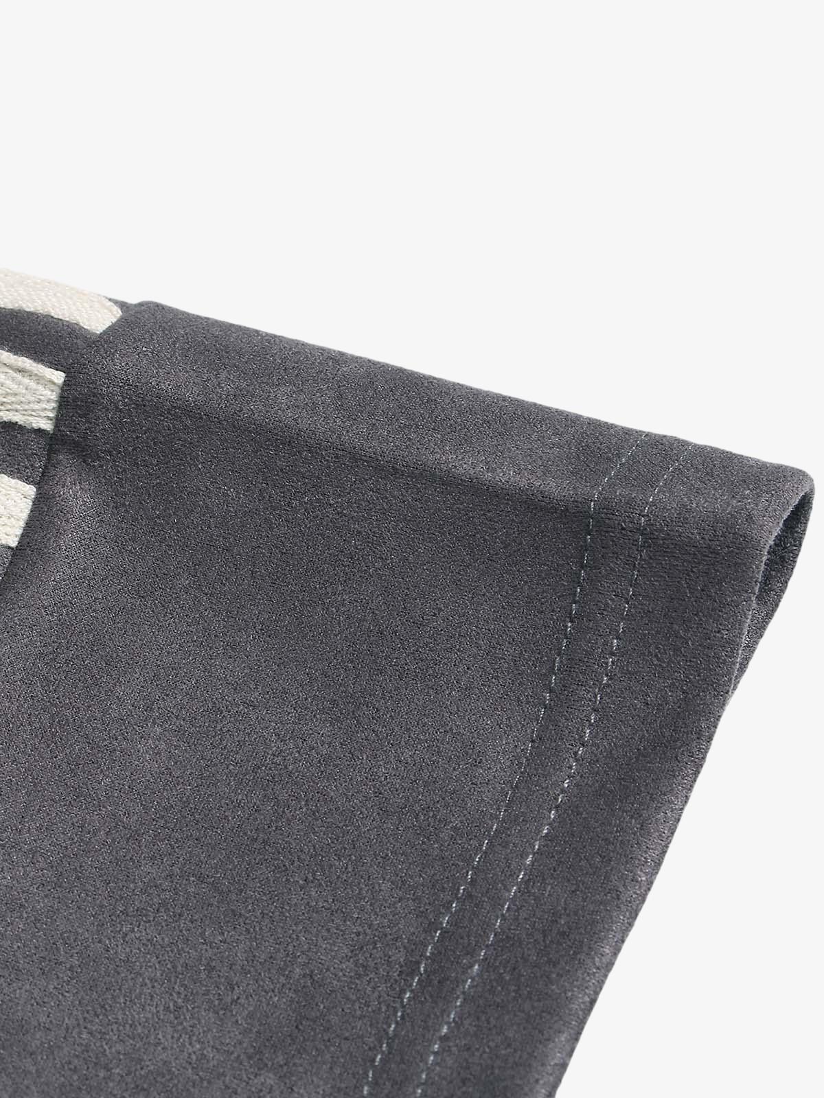 Suede Contrast Color Spliced Letter Embroidery Oversize T-shirt - 2462 SP250915KSND