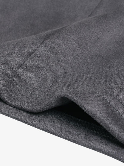 Suede Contrast Color Spliced Letter Embroidery Oversize T-shirt - 2462 SP250915KSND