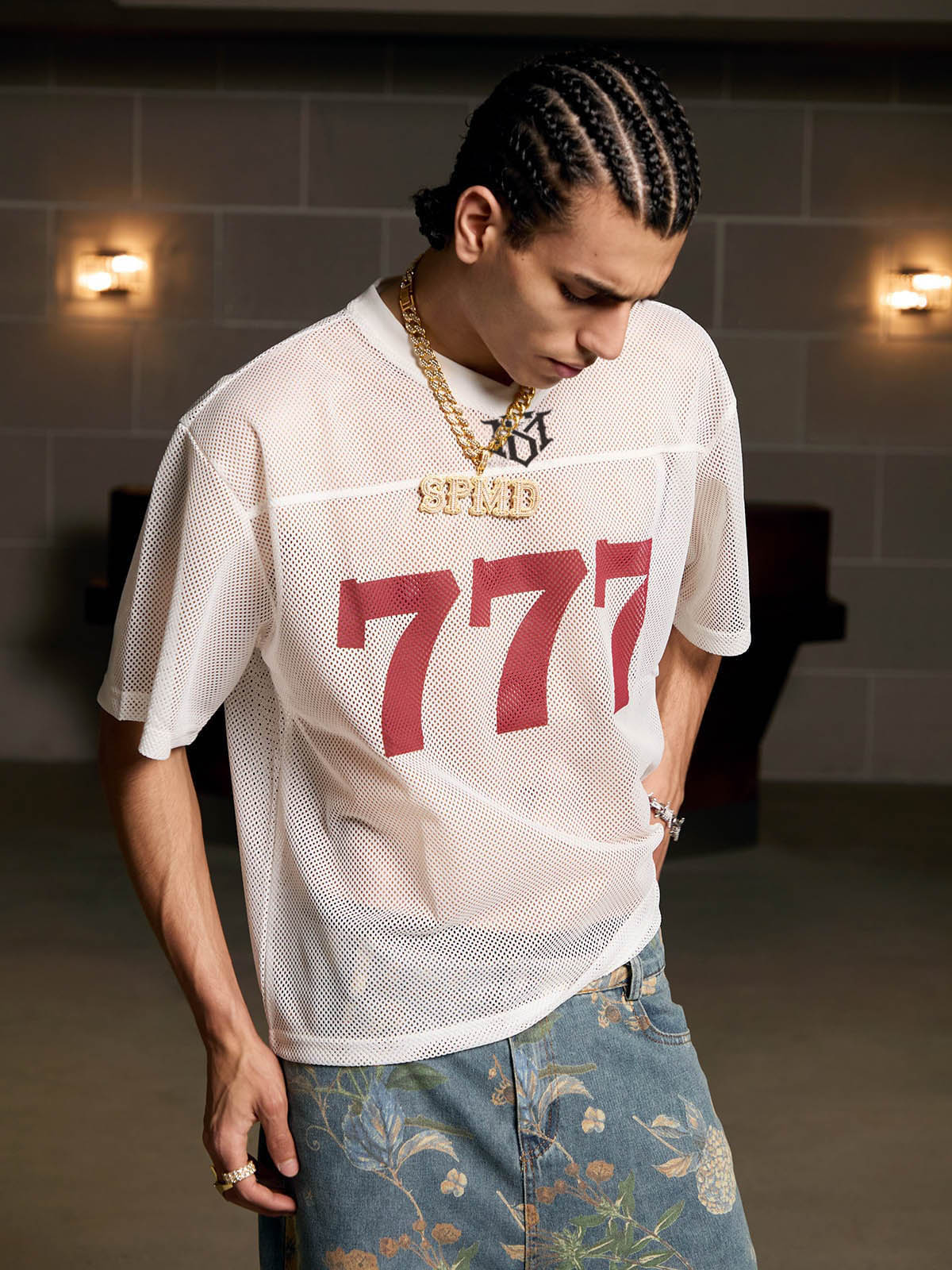 Jersey Letter Print Quick Dry V-neck T-shirt - 2389 SP250915KSND