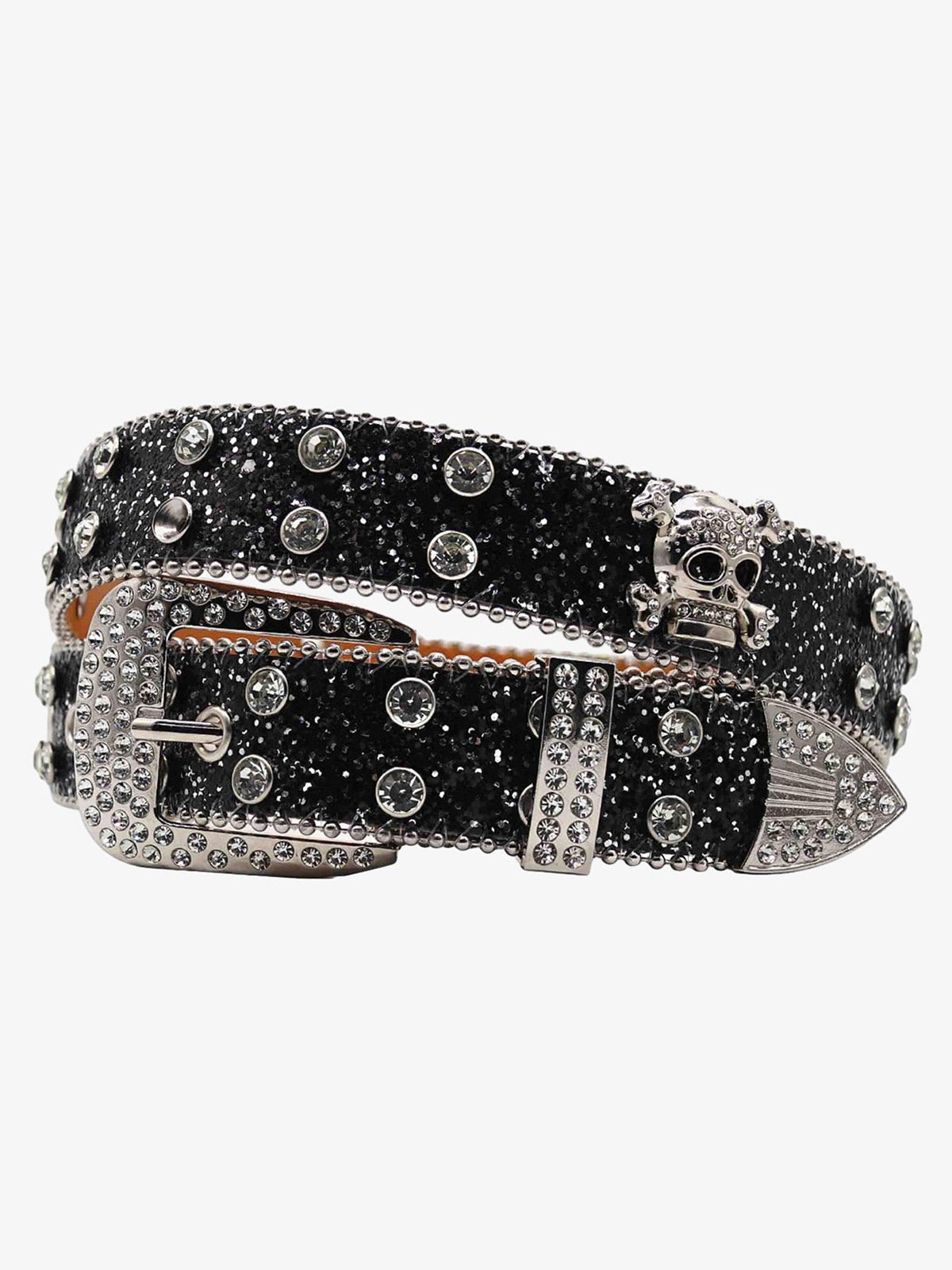 Thesupermade Rhinestone Skull Belt - 1668 SP250915KSND