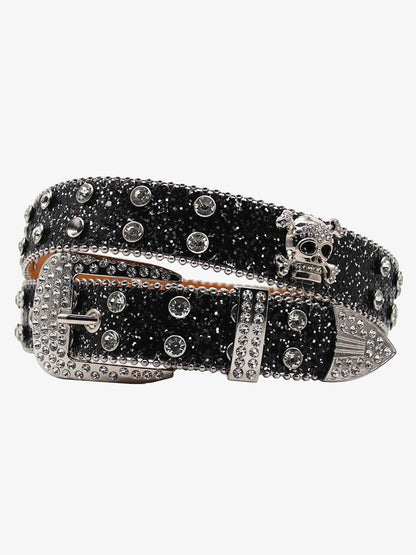 Thesupermade Rhinestone Skull Belt - 1668 SP250915KSND