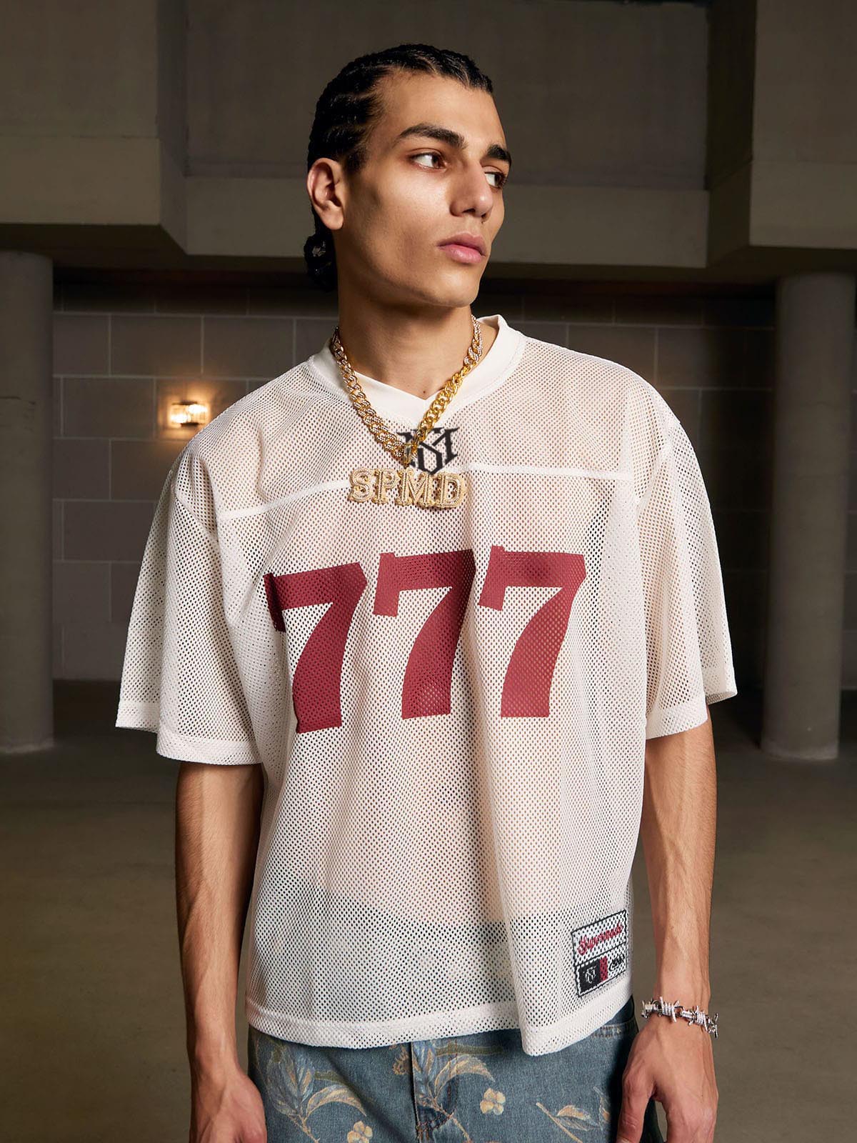 Jersey Letter Print Quick Dry V-neck T-shirt - 2389 SP250915KSND