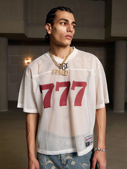 Jersey Letter Print Quick Dry V-neck T-shirt - 2389 SP250915KSND