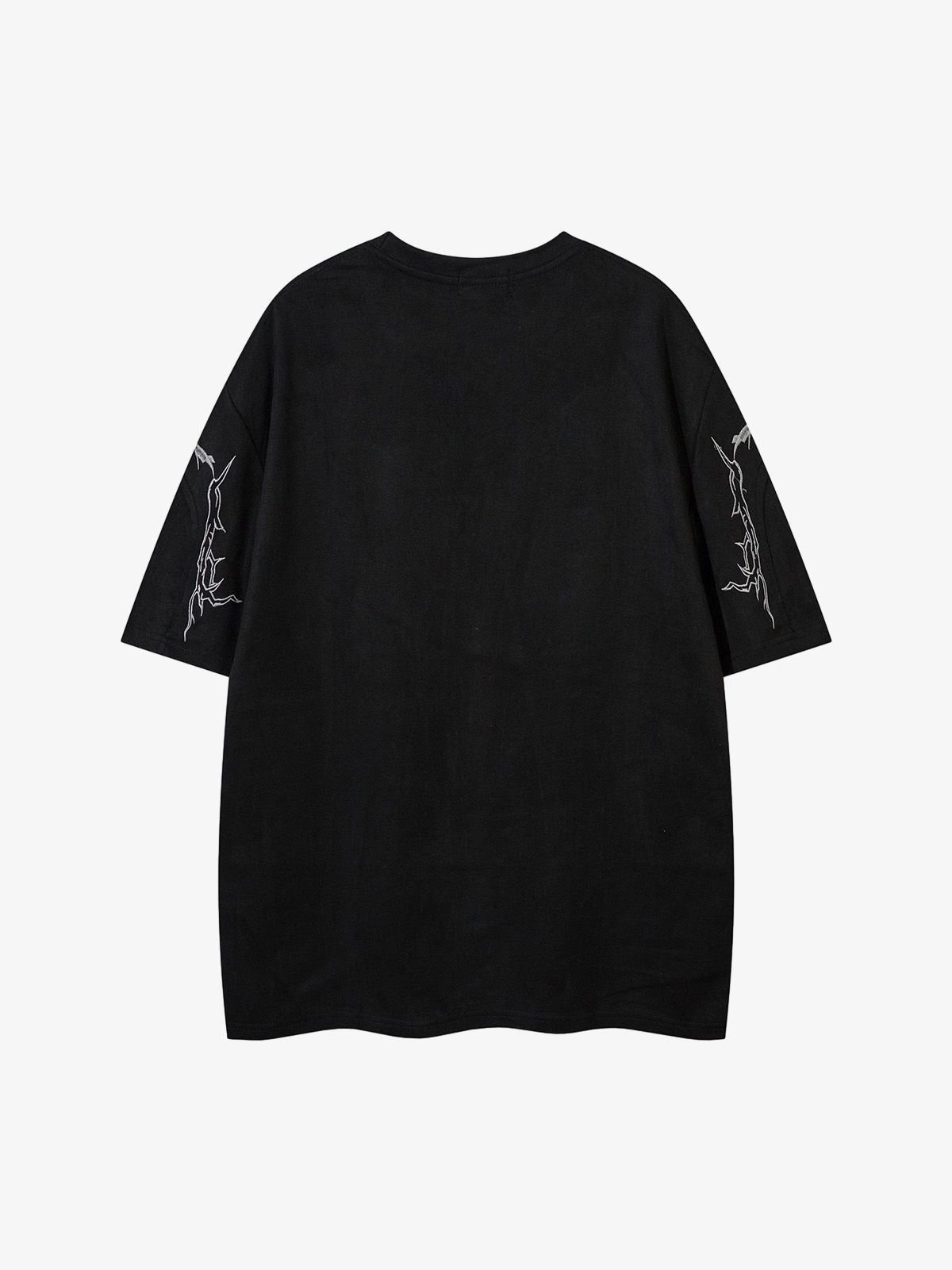 Thorn Embroidery Suede T-Shirt SP250915KSND