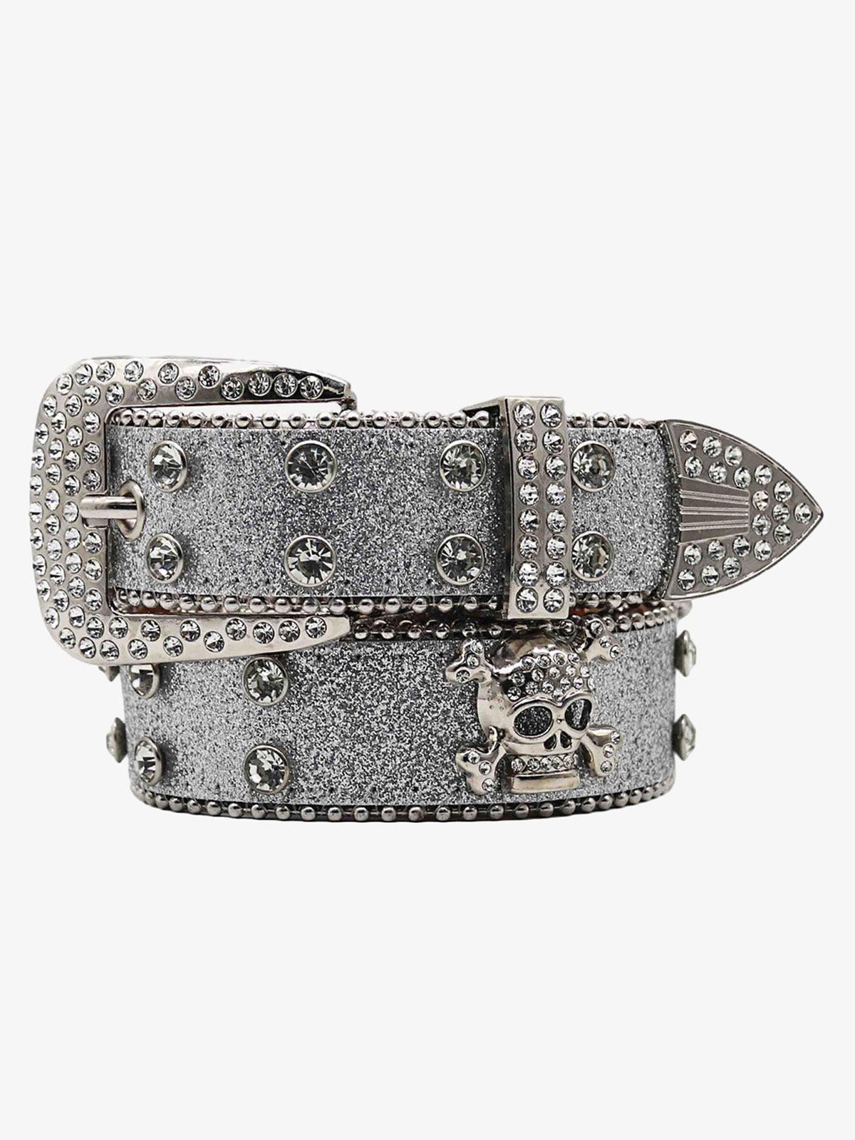 Thesupermade Rhinestone Skull Belt - 1668 SP250915KSND