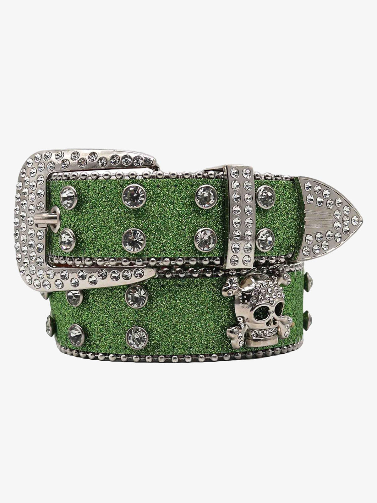 Thesupermade Rhinestone Skull Belt - 1668 SP250915KSND