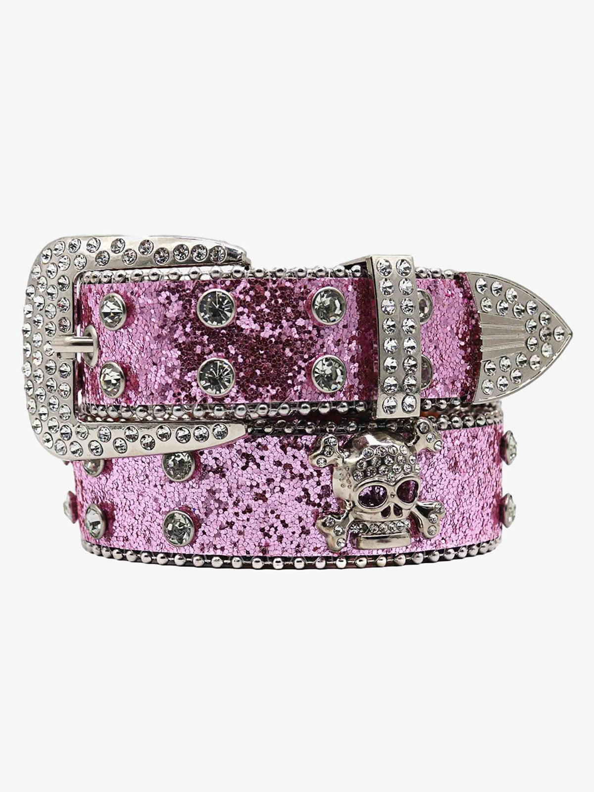 Thesupermade Rhinestone Skull Belt - 1668 SP250915KSND