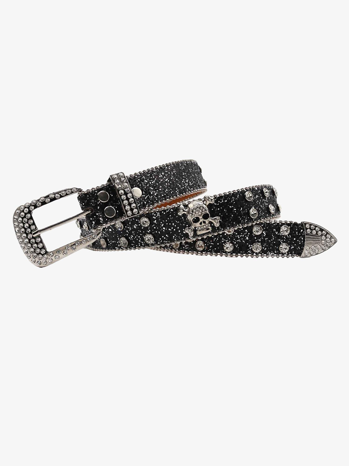 Thesupermade Rhinestone Skull Belt - 1668 SP250915KSND