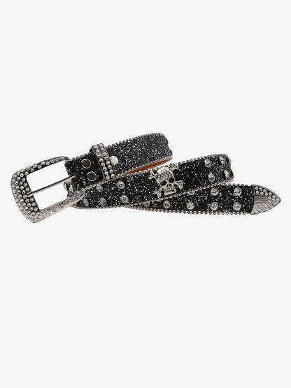 Thesupermade Rhinestone Skull Belt - 1668 SP250915KSND