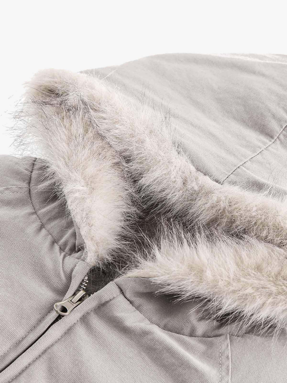 Spliced Fur Hooded Quilted Jacket - 2285 SP250915KSND