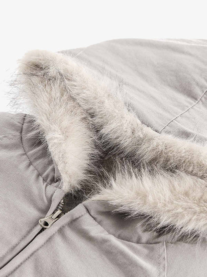 Spliced Fur Hooded Quilted Jacket - 2285 SP250915KSND