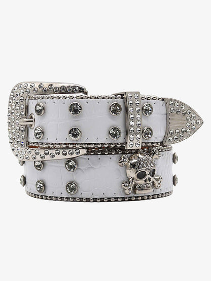Thesupermade Rhinestone Skull Belt - 1668 SP250915KSND