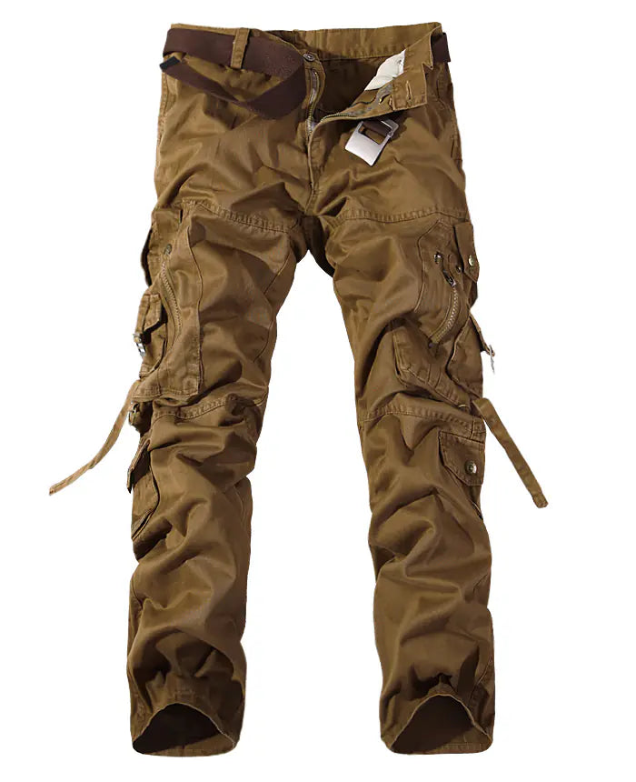 Men's Washed Multi-pocket Cargo Pants - No Halo Co.