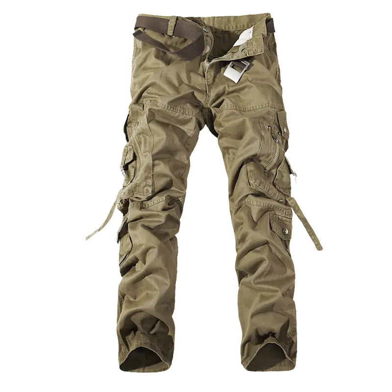 Men's Washed Multi-pocket Cargo Pants - No Halo Co.