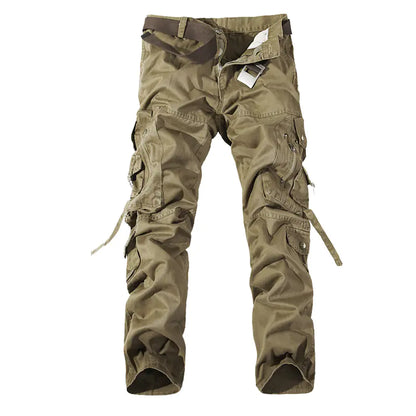 Men's Washed Multi-pocket Cargo Pants - No Halo Co.