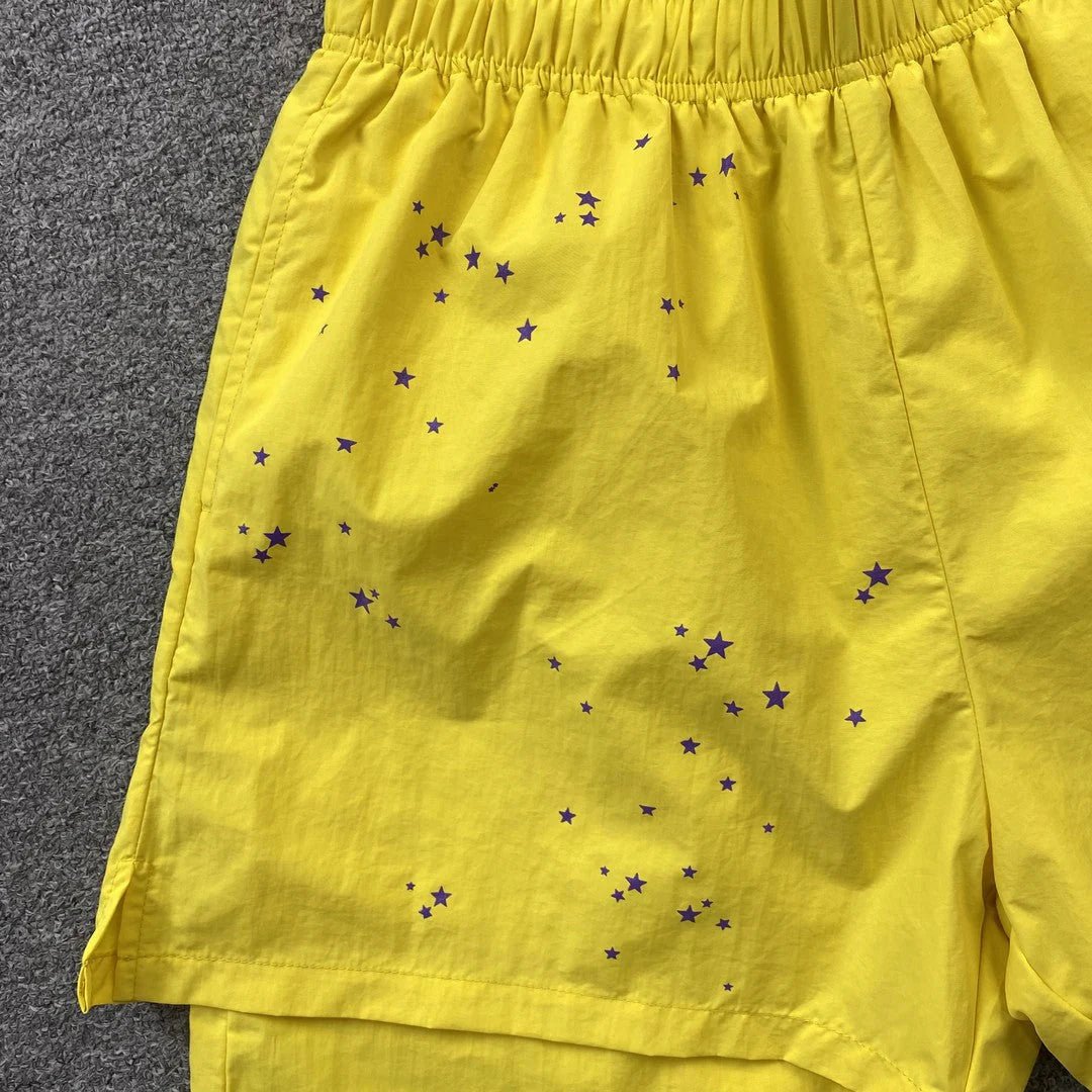 SP5DER DOUBLE LAYER SHORTS YELLOW Status Shipping