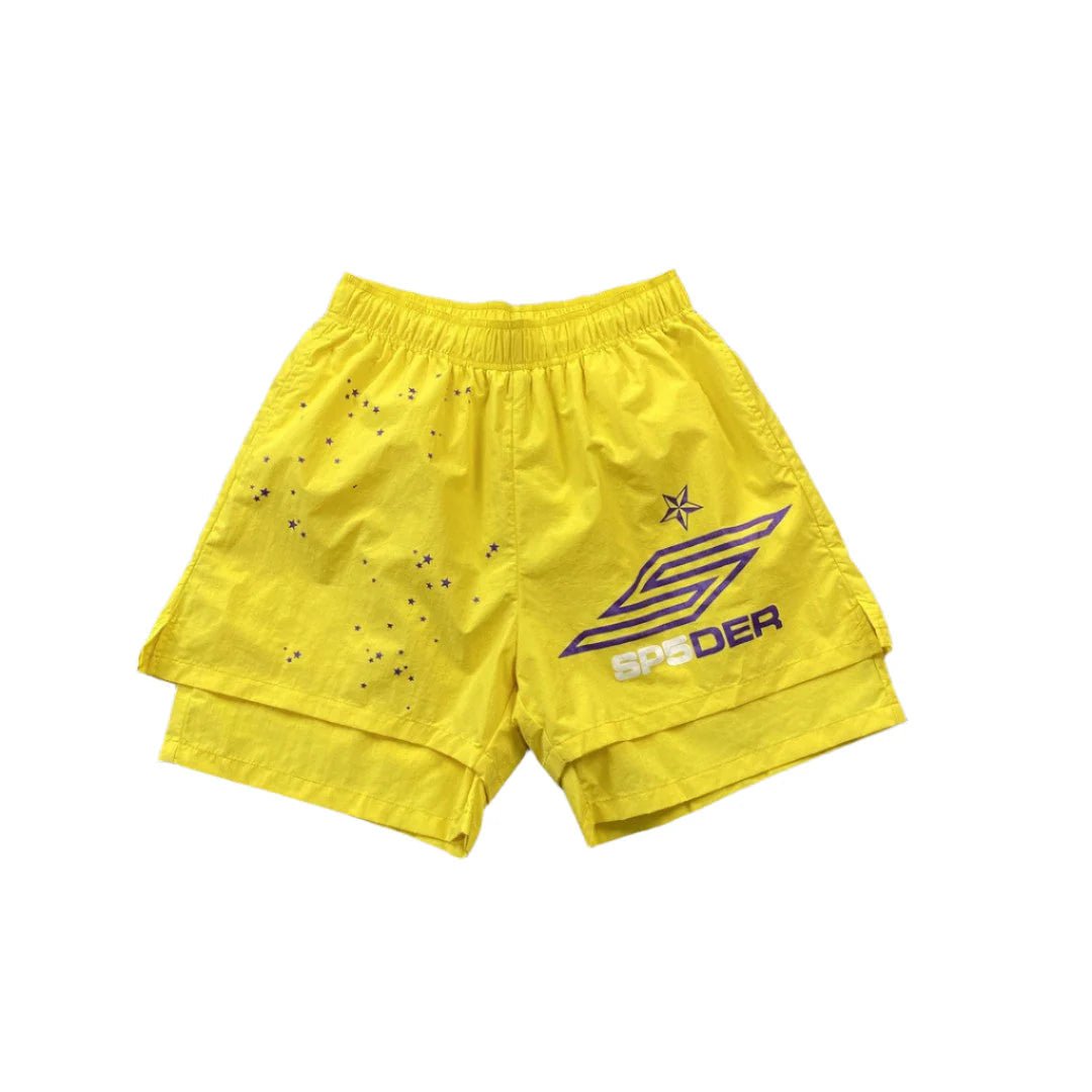 SP5DER DOUBLE LAYER SHORTS YELLOW Status Shipping