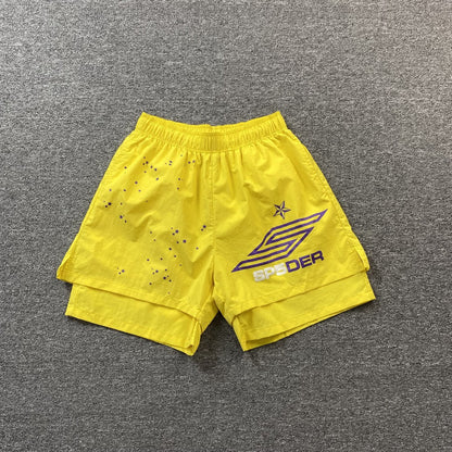 SP5DER DOUBLE LAYER SHORTS YELLOW Status Shipping