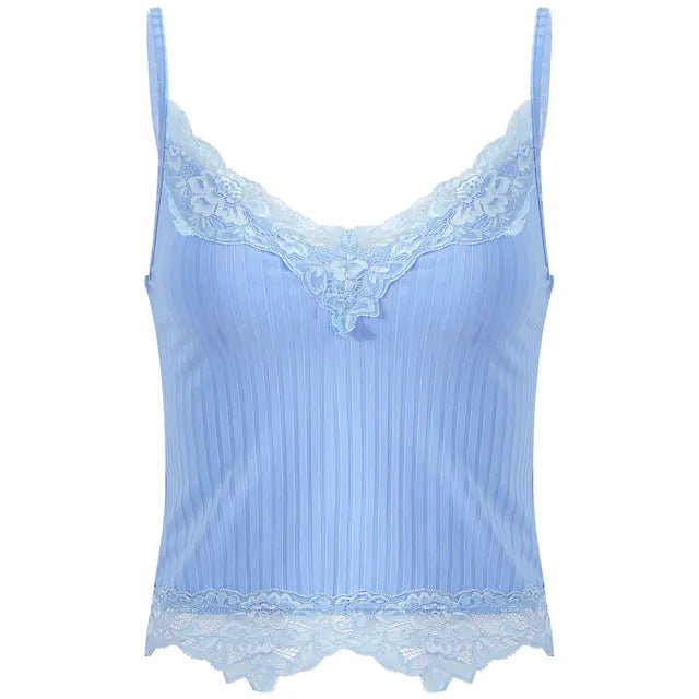 Lace Cut Y2K E-Girls Fairy Style Rib Knit Tank Top Project 01